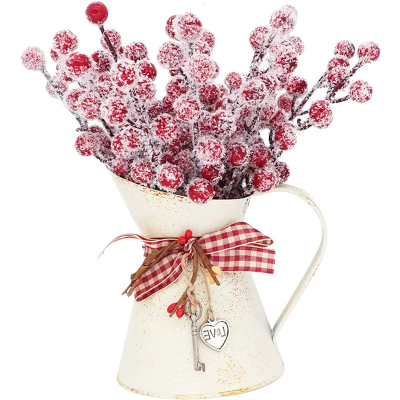 MENGHAO Weihnachtsdekoration Set mit roten Beeren, Schneeflocken und floralen Zweigen als Anhänger für deinen Weihnachtsbaum und zur Heimdekoration - Bild 3