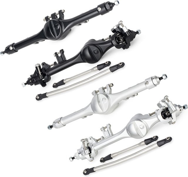 MALOM RC F10T Gerade Achse Set, Schwarz Silber, 1:10, Metall - Bild 1