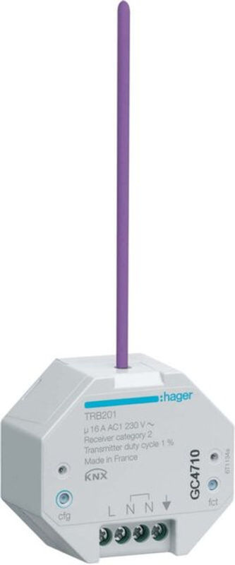 Hager Funk KNX UP Ausgang 1fach 16A quicklink TRB201 in Weiß - Bild 2