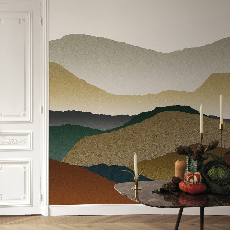 Nobilis Mural Ukiyo GRD52 Wandtattoo in abstrakter Optik, Mehrfarbig (Beige, Rot, Braun) - Bild 1