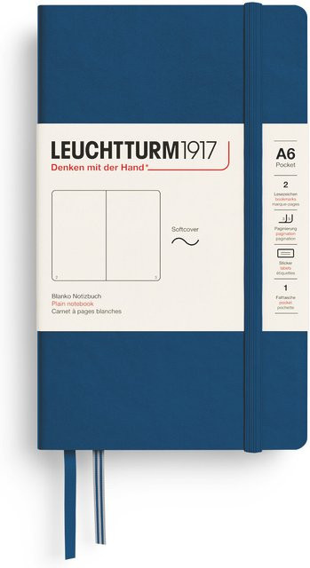 LEUCHTTURM1917 Notizbuch Pocket blanko Softcover A6 Indigo - Bild 1