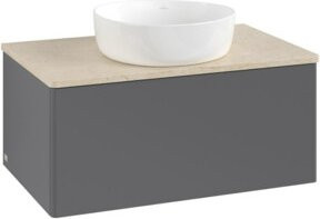 V&B Waschtischunterschrank Antao ohne Frontstruktur in Anthrazit lackiert, B/T/H: 80 x 36 x 50 cm - Bild 1