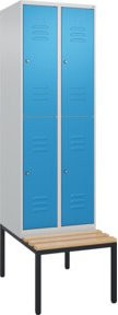 C+P Doppelstock-Spind Classic PLUS Sitzbank mit 2 Abteilen und Buche-Hartholz Sitzfläche, B/T/H: 212 x 60 x 81,5 cm - Bild 1