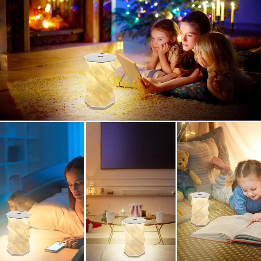 YJMP Super Lighting Tragbares faltbares LED Nachtlicht in Laternenform, weiß, dimmbar und USB wiederaufladbar - Bild 3