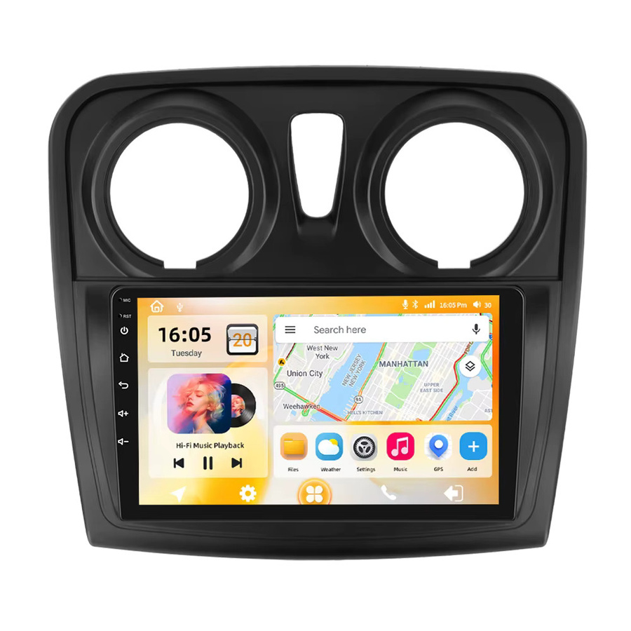 Podofo Android Autoradio mit 8GB RAM und 128GB Speicher für Renault Sandero 2014-2017, 2DIN Stereo mit Carplay, Android Auto, GPS-Navigation, WIFI und DSP, Schwarz - Bild 9