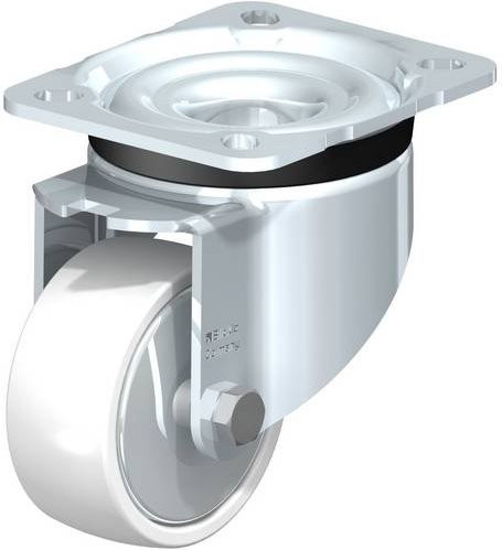 Blickle Lenkrolle LK-PO 75G-FA in Weiß mit Stahl- und Kunststoffkomponenten, Rad-Durchmesser: 75 mm, Tragfähigkeit: 200 kg - Bild 1