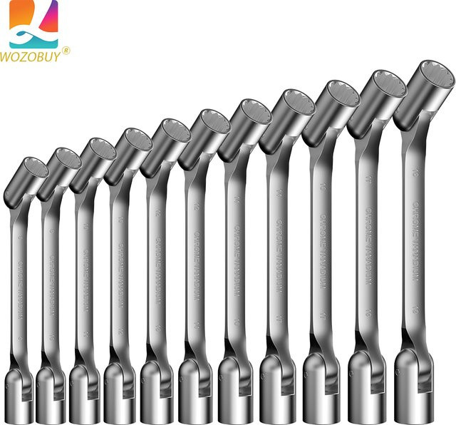 WOZOBUY Metrischer doppelköpfiger Dreh-Torx-Innensechskant-Kombinations-Schraubenschlüssel in Silber - Bild 1