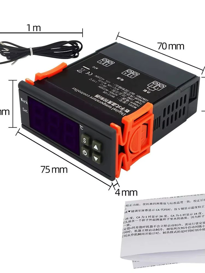Digitaler Temperaturregler MH1210W von JUANJUAN in Schwarz mit Sensor für DC12V 24V und AC110-220V Messbereich -50 bis 110 °C - Bild 4