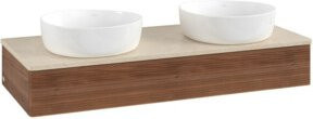 V&B Waschtischunterschrank Antao mit Frontstruktur in Walnuss, B/T/H: 120 x 50 x 19 cm - Bild 1