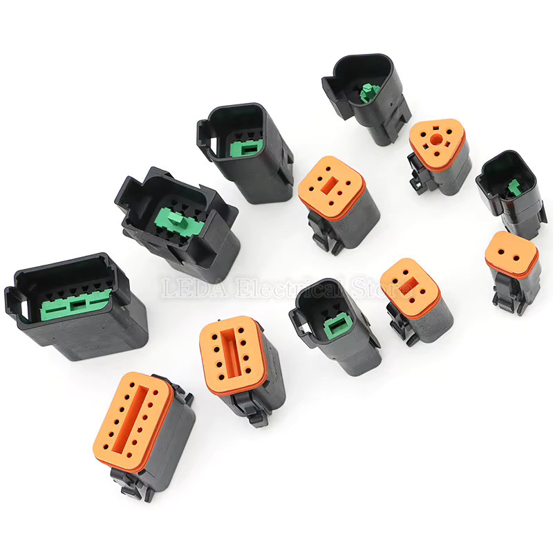 DT-Serie Automotive-Elektrosteckverbinder Set, wasserdicht mit verbesserter Abdichtung, Schwarz, verschiedene Pin-Konfigurationen (2/3/4/6/8/12 Pin) mit Stecker und Buchse - Bild 2