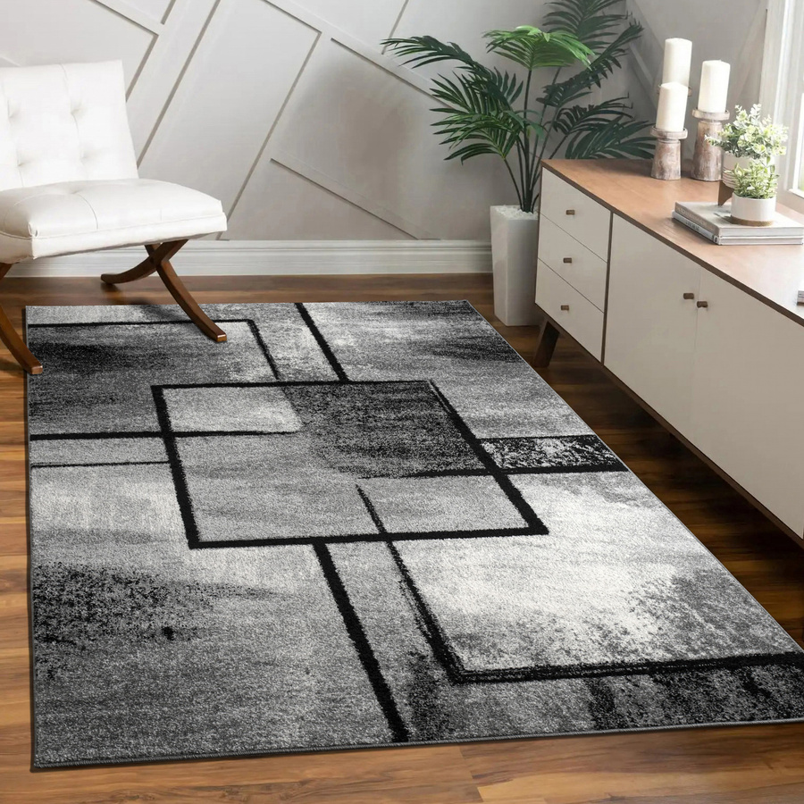 Moderner Teppich Monde in Grau mit abstraktem Design, B/T: 160 x 230 cm - Bild 3