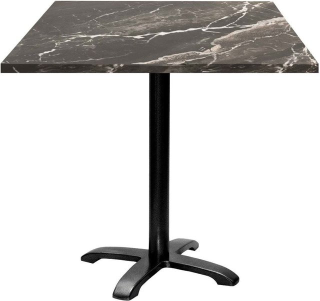 RestooTab Tisch Bazila quadratisch in Schwarz mit Stein-Dekor, B/T/H: 70 x 70 x 74 cm - Bild 1