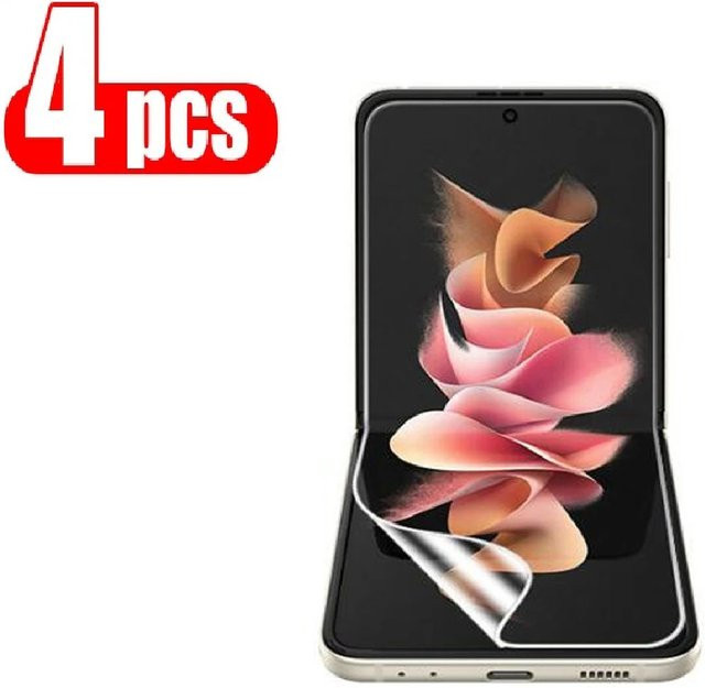 4er-Pack Samsung Galaxy Z Flip 5, Flip 4 und Flip 3 Hydrogelfolie für den Innendisplay-Schutz, transparent - Bild 1