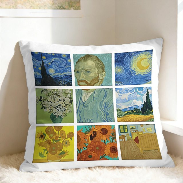 JMG Clothing Art Van Gogh Kissenbezug Retro Design Multicolour B/B: 45 x 45 cm - Bild 1