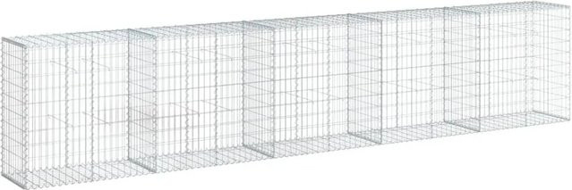vidaXL Gabione mit Deckel aus verzinktem Eisen in Silber, B/H/T: 500 x 100 x 50 cm - Bild 1