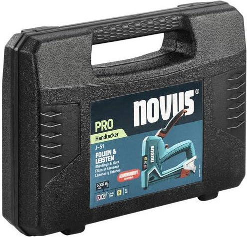 Novus Tools Handtacker J-51 Set 030-0470 mit Typ 53F Klammern in Schwarz, Klammernlänge 6 - 14mm - Bild 1