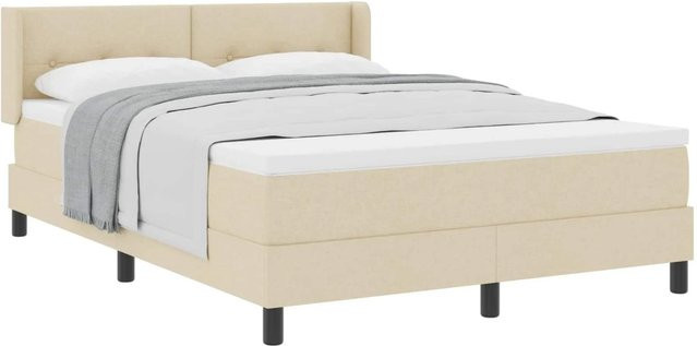 vidaXL Boxspringbett mit Matratze in Beige, Hybrid-Konstruktion, B/T: 140 x 190 cm - Bild 1