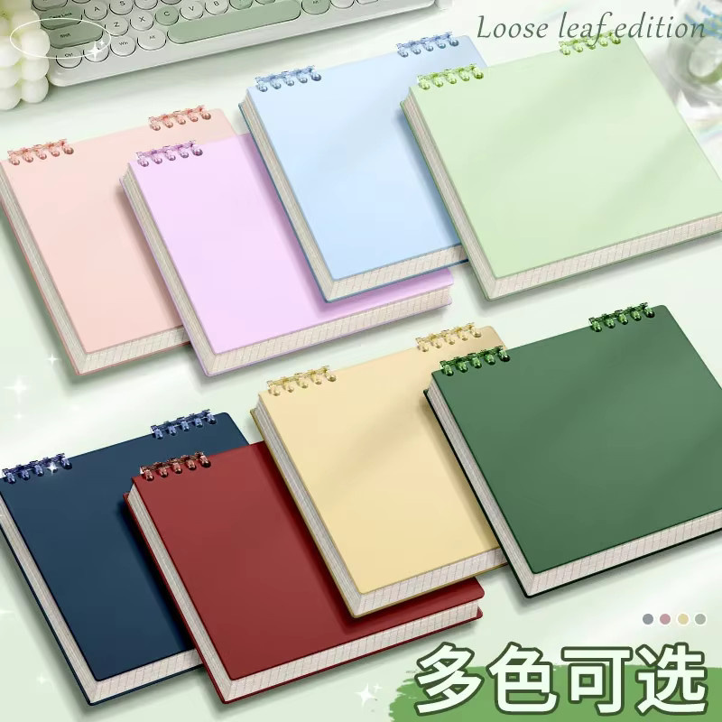 HUALIWEN Retro Notizbuch quadratisch in Pink mit Loseblättern - Bild 2