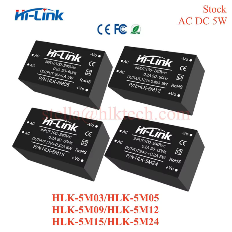 2 Stück Hi-Link HLK-5M05B AC-DC Leistungsmodul 5W 220V auf 5V 1A in Schwarz - Bild 2