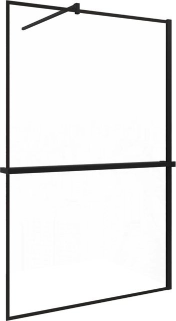 AICA Walk In Duschwand mit Aluminiumrahmen in Schwarz, Glas transparent, 8mm NANO Glass, inklusive Duschregal, Handtuchhalter und Stabilisator, B/H: 80 x 200 cm - Bild 1