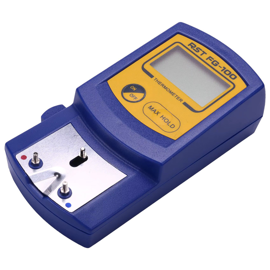 ABFKW FG-100 Digitales Thermometer und Temperaturtester für Lötkolbenspitzen mit 5 bleifreien Sensoren, 0–700 °C, Blau - Bild 2