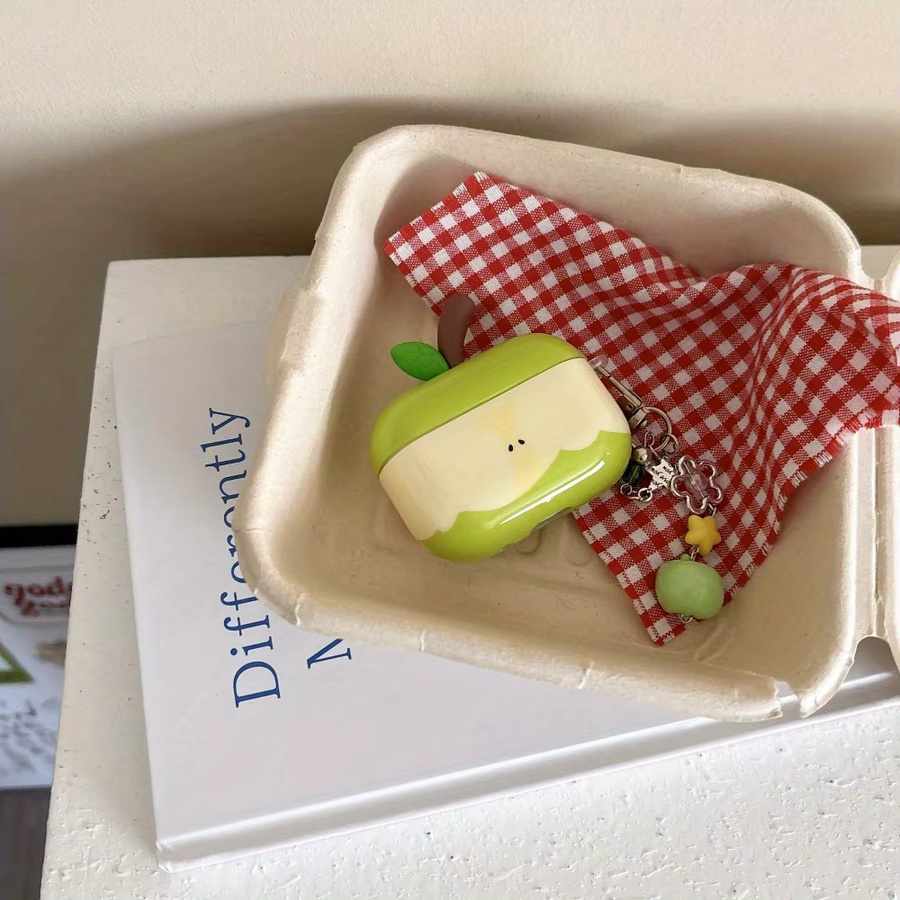 Niedrige grüne Apfel-Schutzhülle für Apple AirPods 4 und AirPods Pro Etui - Bild 3