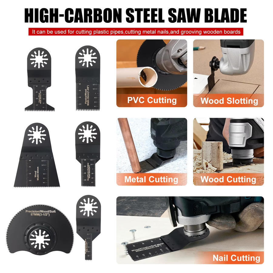42-teiliges universelles Multitool-Sägeblatt-Set von ACFAN mit geschlossener Rückseite für Holz, Kunststoff und Metall - Bild 3