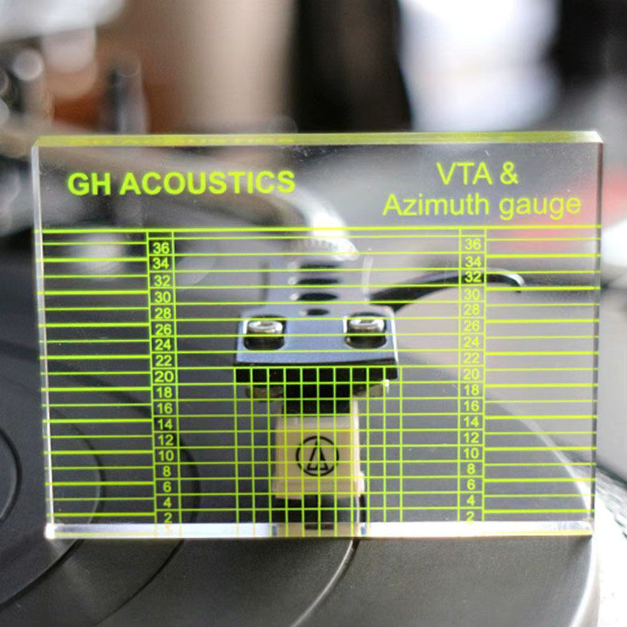 Transparenter hochauflösender Vinyl-Drehteller mit Messkopf, Tonarm, VTA, Balance, Azimut und Kalibrierungslineal als Zubehör - Bild 2