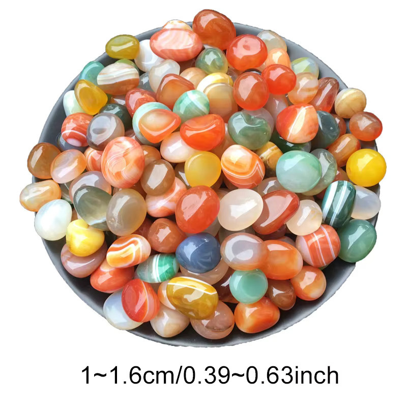 Bunte Achat-Kristall-Kieselsteine von IFITU PUBO zur Dekoration von Aquarien und Luftpflanzen, 1–1,6 cm, Mehrfarbig - Bild 2