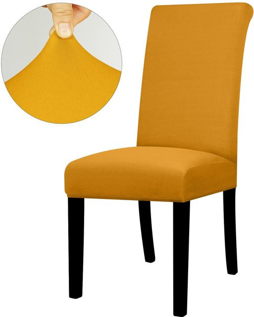 Elastischer Stuhlbezug von Yiran bag in Gelb aus Spandex-Stretch für Esszimmer und Bankette - Bild 1