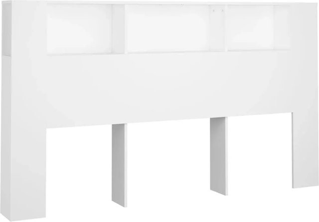 vidaXL Bettkopfteil mit Regalen Weiß B/H/T: 180 x 104,5 x 18,5 cm - Bild 1