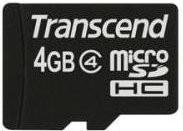 Transcend microSDHC Speicherkarte Class 4 mit 4 GB in Schwarz (TS4GUSDC4) - Bild 1