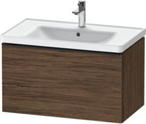 Duravit Waschtischunterschrank D-Neo wandhängend in Weiß und Nussbaum, B/T/H: 78,4 x 45,2 x 44,0 cm - Bild 1