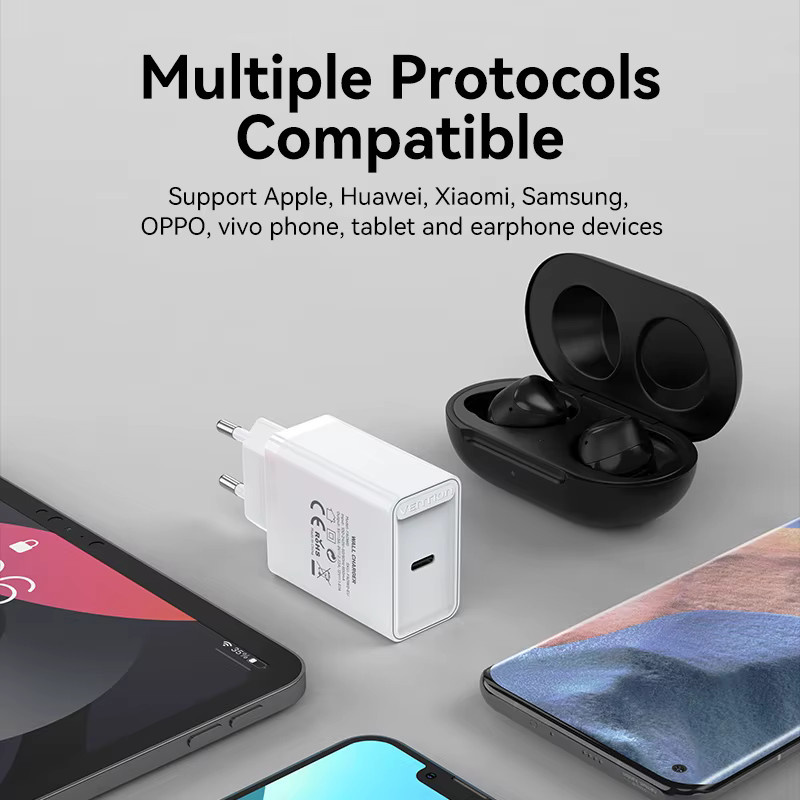 Vention USB-C Schnellladegerät 20 W mit PD 3.0 und QC 4.0 in Weiß - Bild 3
