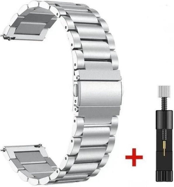 HOBBIT-3C Accessories Uhrenarmband Edelstahl, Silber, Unisex - Bild 1