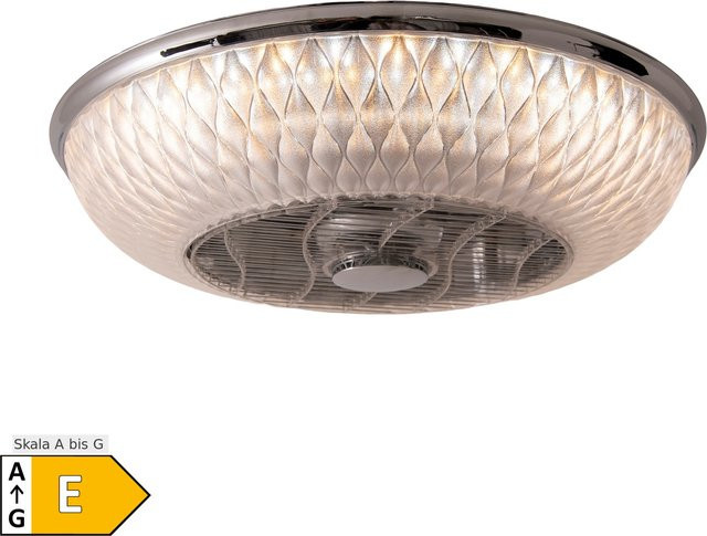 Näve LED-Deckenleuchte Viento mit Ventilator, transparent/verchromt, Durchmesser: 55 cm, Höhe: 36 cm - Bild 1