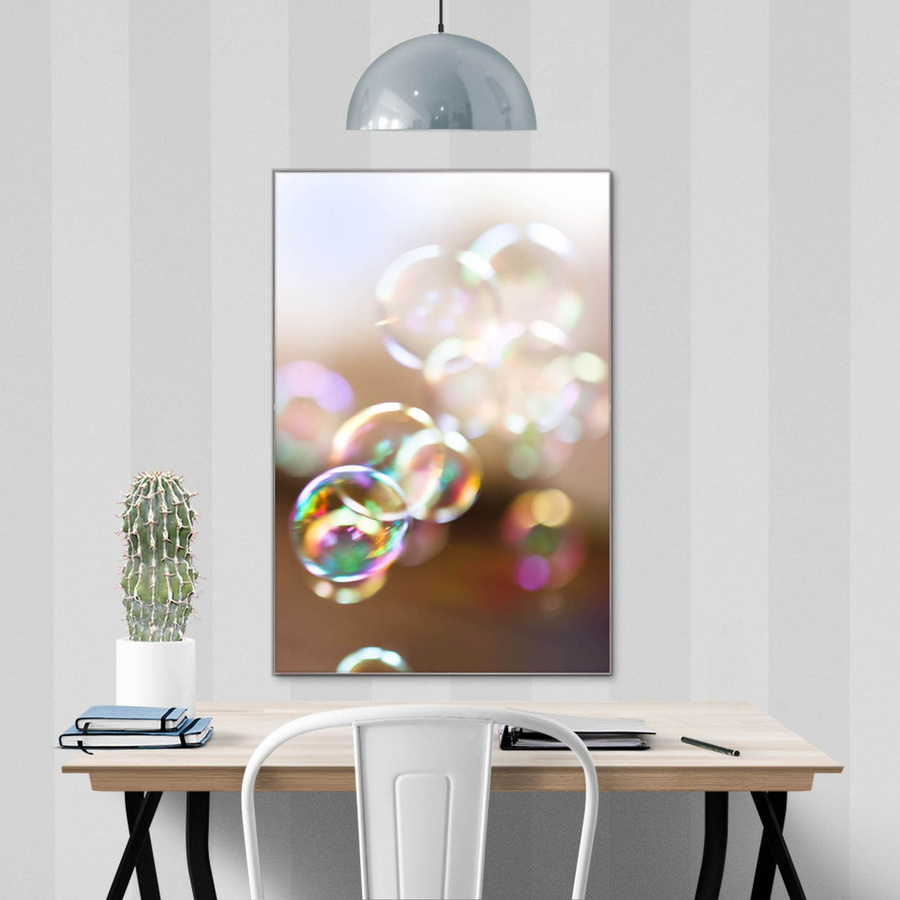 Banjado Glas Magnettafel Seifenblasen Motiv, rahmenlos, Mehrfarbig, B: 40 cm, H: 60 cm - Bild 1