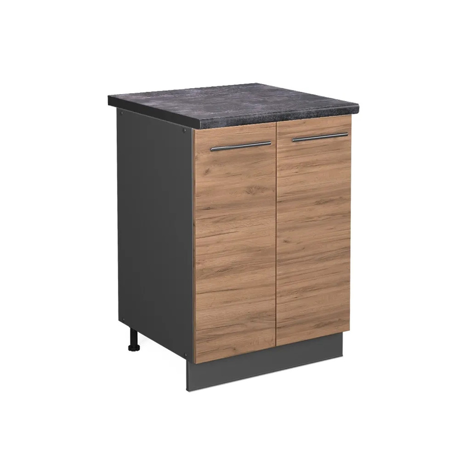 Vicco Küchenunterschrank Fame-Line Goldkraft Eiche/Anthrazit mit Soft-Close-Türen B/T/H: 60 x 60 x 82 cm - Bild 2