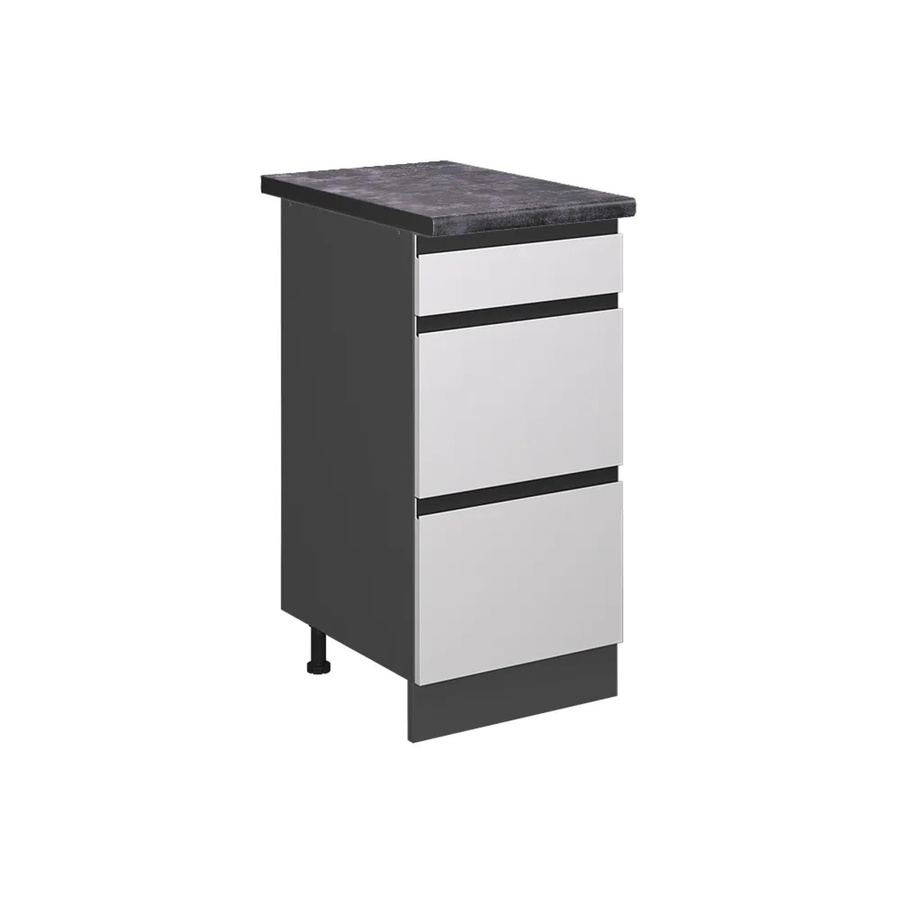 Vicco Küchenunterschrank R-Line in Weiß und Anthrazit mit Schubladen, Breite: 40 cm, Tiefe: 60 cm, Höhe: 81,6 cm - Bild 2