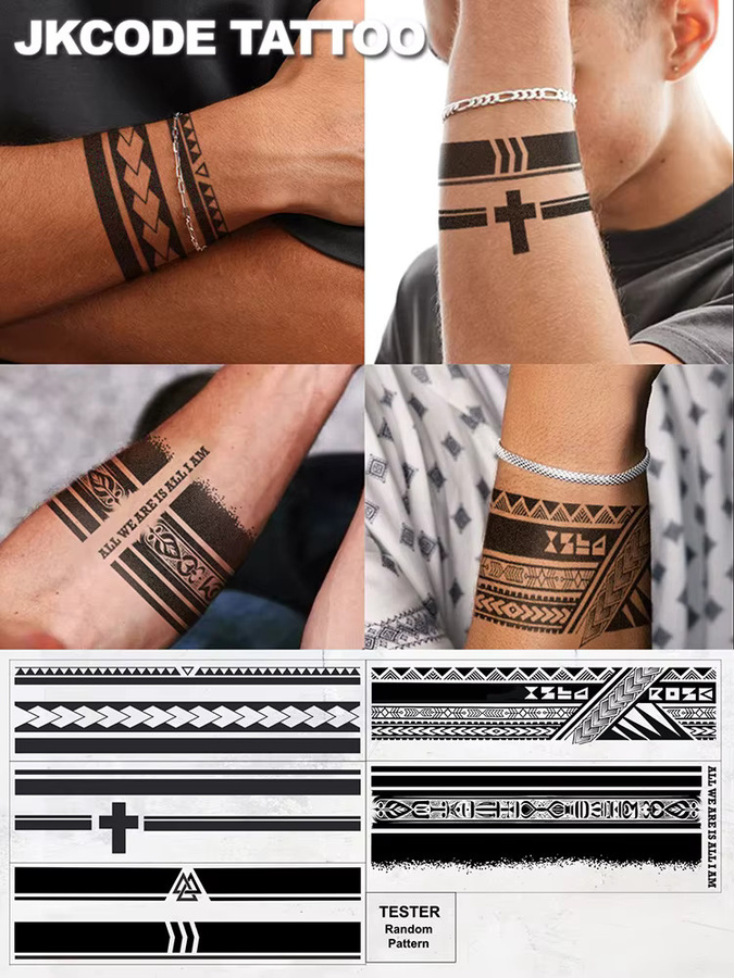 JKCODE TATTOO Armband-Tattoo-Aufkleber, 5-teiliges Set, Herren - Bild 5