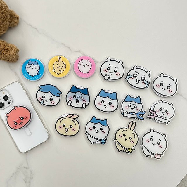 Bandai Chiikawa Usagi Hachiware MagSafe Magnetischer Handygriff-Ständer für iPhone, Faltbarer Kabelloser Ladehalter, Multicolour - Bild 1