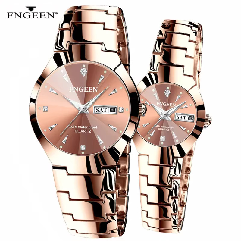 FNGEEN Armbanduhr, Quarz, Edelstahl, Gold, Unisex - Bild 1