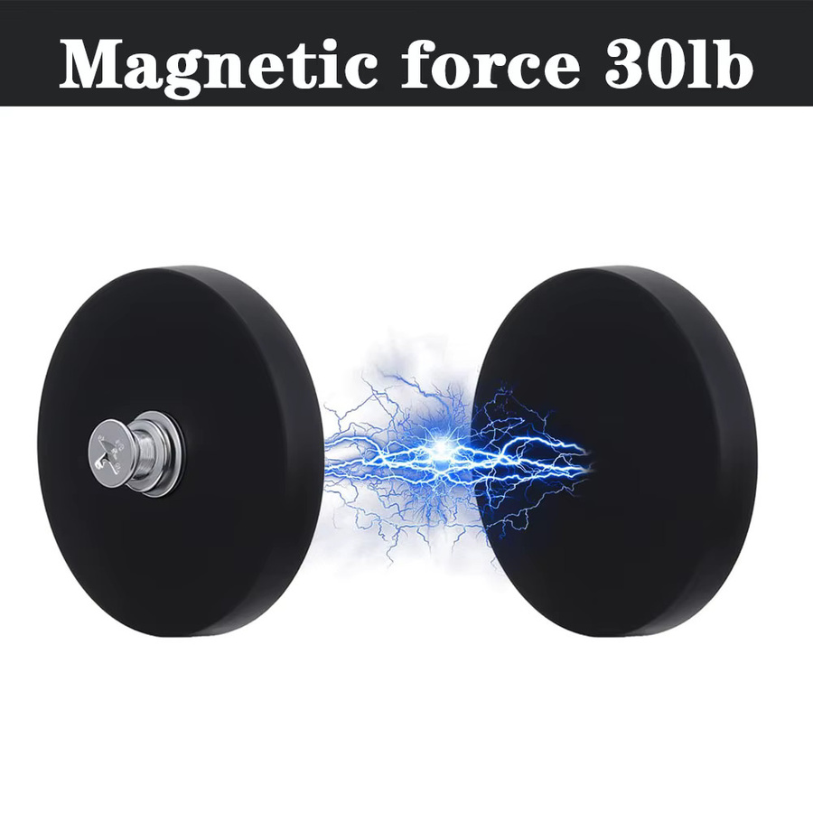 U-POLEMAG Anti-Kratz-Montagemagnete mit Gewindebolzen in Schwarz, Durchmesser: 43 mm - Bild 3