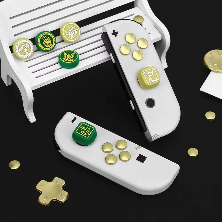 Goldene Aufkleber für Nintendo Switch OLED Joypad: D-Pad-Kreuztasten, ABXY-Tasten und Joystick-Daumenstick-Schutzabdeckungen - Bild 3