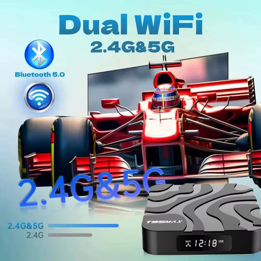 T95Max Android 16 Smart TV Box mit 128GB oder 256GB Speicher, Allwinner H618 Prozessor, 8K Video Unterstützung, Google Assistant und Bluetooth 5.4, Media Streamer in Schwarz - Bild 3