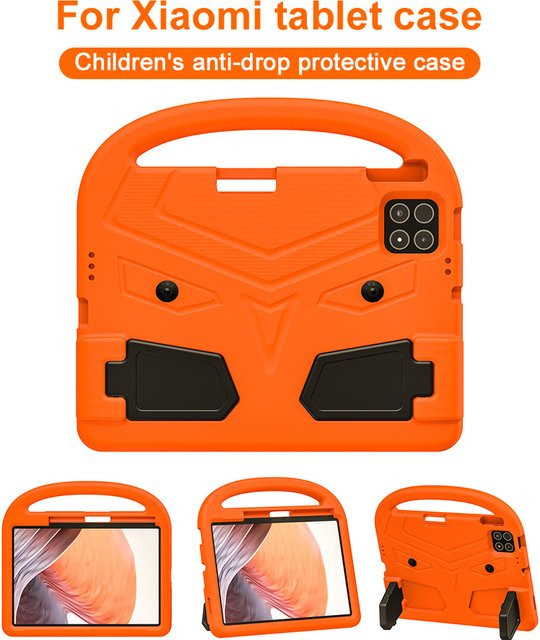 AKABEILA Kinder-Schutzhülle aus EVA für Xiaomi Pad 7 Pro 11,2 und Pad 5 Pro 11 Zoll mit Cartoon-Sparrow-Ständer in Orange - Bild 1