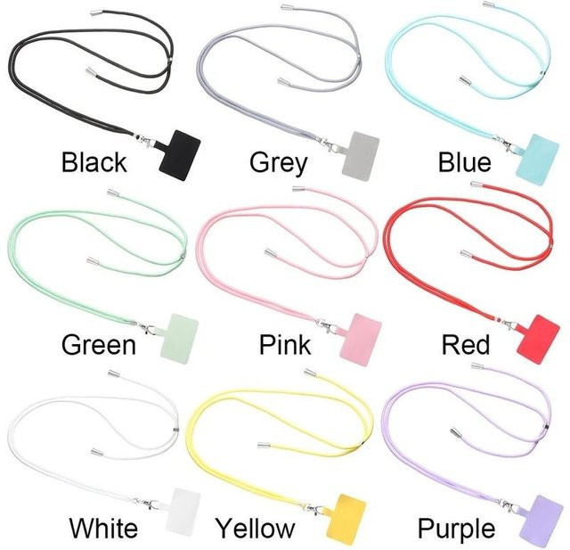 Choubo six Handy-Lanyard mit verstellbarem Trageband und Karabiner, abnehmbares Halsband für mobile Schlüsselanhänger, Gelb und Mehrfarbig - Bild 1