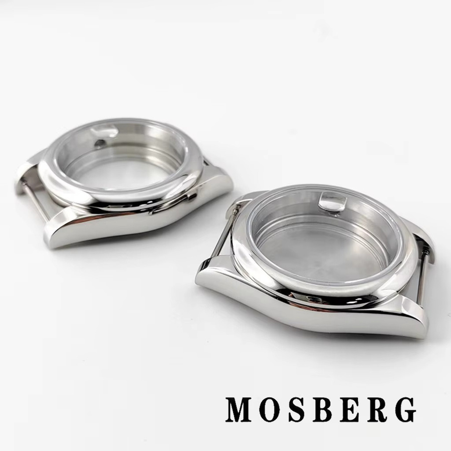 miuksi Uhrengehäuse Edelstahl, Saphirglas, Silber, 36mm 39mm - Bild 2