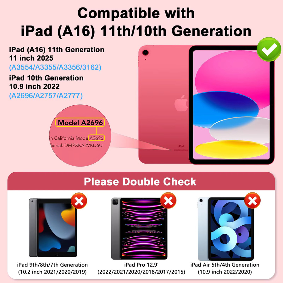 Tzion Schutzhülle für Apple iPad 10. und 11. Generation 10,9''/11'' aus weichem TPU mit Luftpolster in Rot - Bild 4