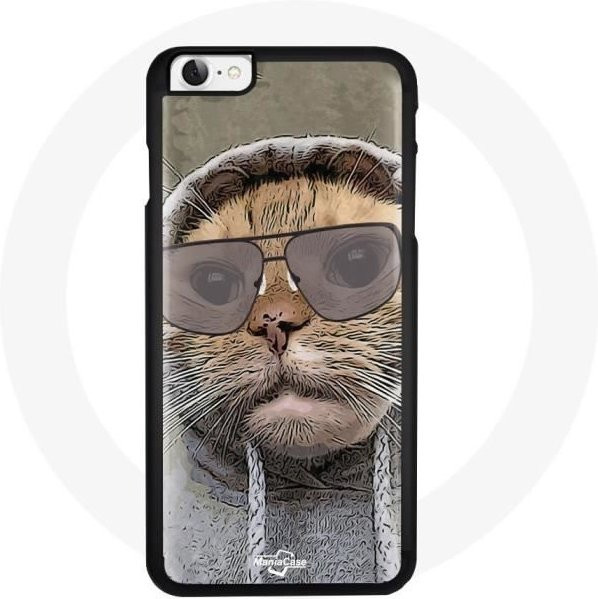 MANIACASE Handyhülle für iPhone 4 und iPhone 4S mit Katzen-Lünnettenhut in Multicolour - Bild 1
